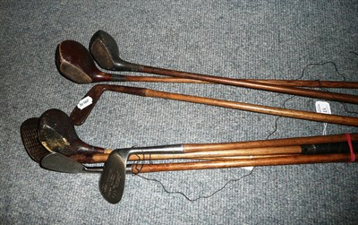 Lot 17 - Seven Hickory Shafted Golf Clubs, including an iron Niblick, a steel Niblick by R.W.Baker,...