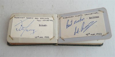 Lot 25 - An Autograph Book Containing Individual Sporting Signatures from 1952, mostly in pen, including...