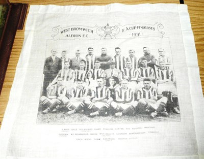 Lot 32 - A West Bromwich Albion F.A. Cup Finalists 1931 Commemorative Handkerchief, printed with a...