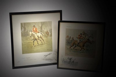 Lot 57 - Charles Johnson Payne (Snaffles) - `Merry England' and worth a guinea a minute, colour print...