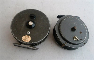 Lot 65 - Two Hardy Post War Alloy Reels - Marquis No.8/9 and The Gem, both in leather zip cases