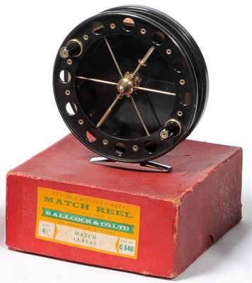 Lot 78 - An Allcock's 4 1/2inch Alloy Match Aerial Reel, Ref.No.C340, with black enamelled finish, six...