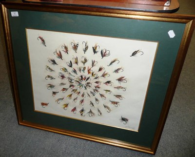 Lot 93 - A Framed Display of Salmon Flies, containing seventy two gut-eyed flies mounted in a geometric...