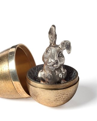 Lot 564 - Stuart Devlin (b.1931): A Silver-Gilt Surprise Easter Egg, London 1973, ovoid form, textured...