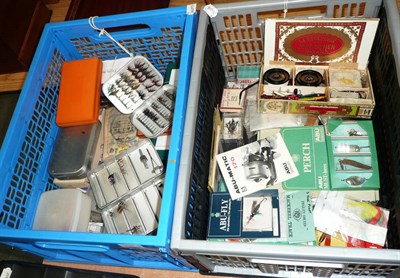 Lot 95 - A Collection of Flies, Fly Boxes and Lures, including Devons, spoons, plugs, parts for...