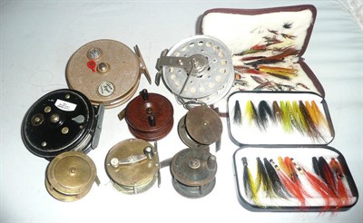 Lot 104 - Seven Mixed Reels, including a 2inch brass winch, two 2inch brass platewind reels, a 2 1/2inch...