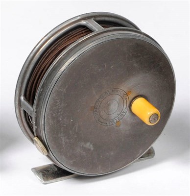 Lot 107 - A Hardy 3 1/4inch Alloy 'Perfect' Fly Reel, with slim ivorine handle, alloy foot, tension screw...