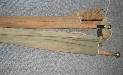 Lot 129 - Two Hardy Split Cane Rods:- a 3pce `The Gold Medal'  fly rod, with agate butt ring, serial...