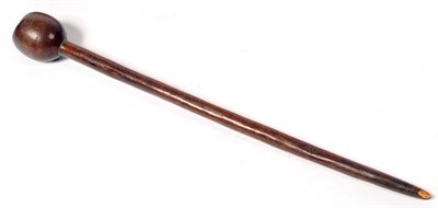 Lot 198 - A Rhinoceros Horn Knobkerrie (Club), South Africa circa 1900, length 53.5cm, ball head...