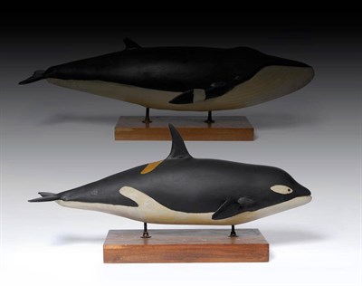 Lot 222 - A Carved and Painted Wood Model of a Killer Whale (Orca gladiator), 2nd quarter 20th century,...