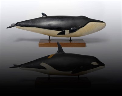 Lot 223 - A Carved and Painted Wood Model of a Humpback Whale (Megaptera novaeangliae), 2nd quarter 20th...