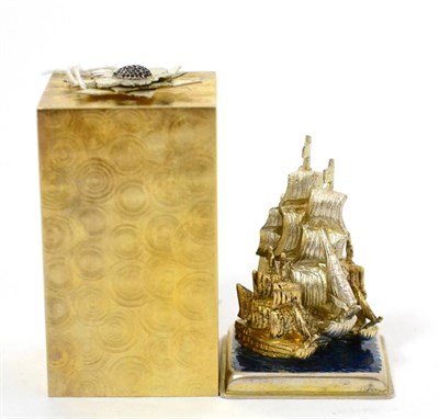 Lot 579 - Stuart Devlin (b.1931): A Silver-Gilt Surprise Christmas Carol Box, London 1977, rectangular...