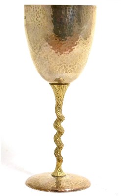 Lot 588 - Stuart Devlin (b.1931): A Silver Wine Goblet, maker's mark SD, London 1973, the hammered...