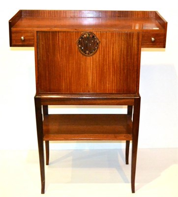 Lot 643 - A Majorelle Inlaid Rosewood Bureau, the raised upstand above a rectangular top, above two small...