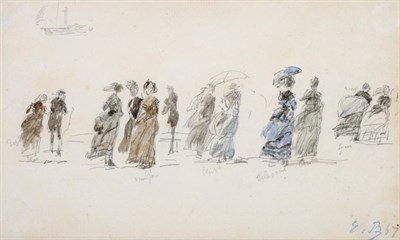 Lot 663 - Eugène Boudin (1824-1898) French   "Windy Day " Initialled and dated (18)67, pencil and...