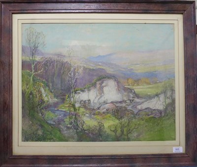 Lot 665 - William Hoggatt RI, RBC, RCamA (1880-1961)  "The Glen Quarry "  Signed, with original artist's...