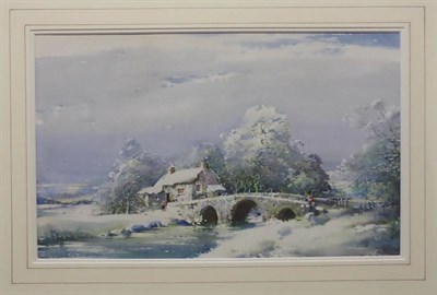 Lot 668 - Noel Harry Leaver ARCA (1889-1951) Snowbound Cottage in Yorkshire Signed, watercolour...