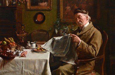 Lot 703 - Charles van Havermaet (1895-1911)  "Daily News " Signed oil on canvas 46cm by 69.5cm  See...