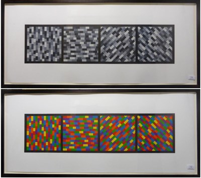 Lot 736 - Sol Lewitt (1928-2007) American  "Broken Color bands in Four Directions "   "Broken Gray Bands...