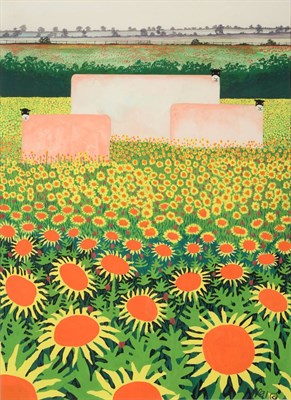 Lot 749 - Mackenzie Thorpe (b.1956)  "Sunflower Sunshine " Initialled and dated (19)91, pastel, 68cm by 49cm