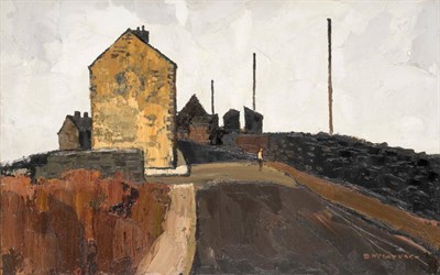 Lot 765 - Donald McIntyre RCA (1923-2009)  Child and crossroads Signed, oil on board, 64cm by 102cm...