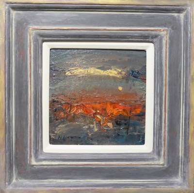 Lot 768 - Nael Hanna (b.1959)  "Heat Wave "  Signed, oil on board, 20.5cm by 19.5cm