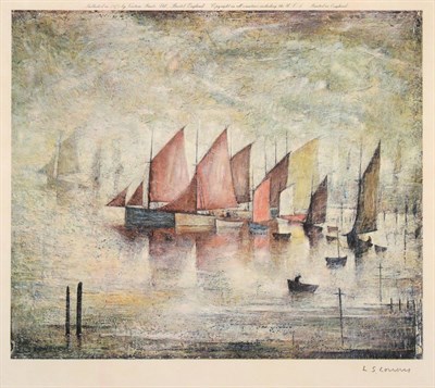 Lot 788 - After Laurence Stephen Lowry RA (1887-1976)  "Sailing Boats " Signed in pencil, with the blindstamp