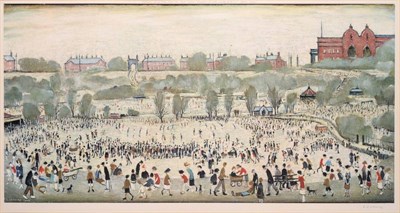 Lot 790 - After Laurence Stephen Lowry RA (1887-1976)  "Peel Park " Signed in pencil, with the blindstamp for