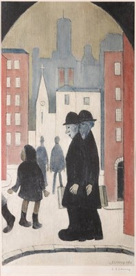 Lot 793 - After Laurence Stephen Lowry RA (1887-1976)  "Two Brothers " Signed in pencil, with the...