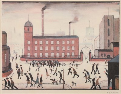 Lot 797 - After Laurence Stephen Lowry RA (1887-1968)   "Mill Scene " Signed in pencil, from an edition...