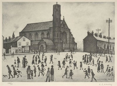 Lot 798 - After Laurence Stephen Lowry RA (1887-1976)  "St Mary's, Beswick " Signed in pencil and...