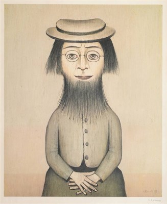 Lot 800 - After Laurence Stephen Lowry RA (1887-1976)  "Woman with Beard " Signed in pencil, with the...