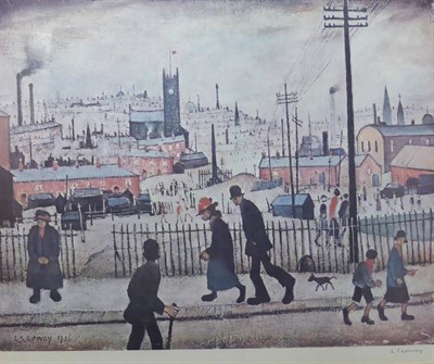 Lot 801 - After Laurence Stephen Lowry RA (1887-1976)  "A View of a Town " Signed in pencil, with the...