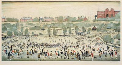 Lot 802 - After Laurence Stephen Lowry RA (1887-1976)  "Peel Park " Signed in pencil, with the blindstamp for