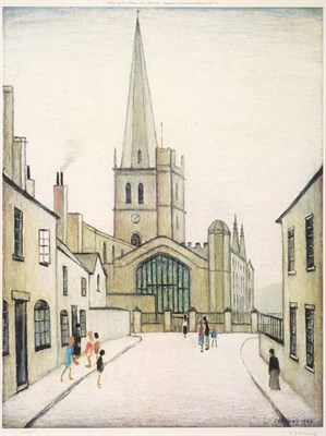 Lot 806 - After Laurence Stephen Lowry RA (1887-1976)  "Burford Church " Signed in pencil and numbered...