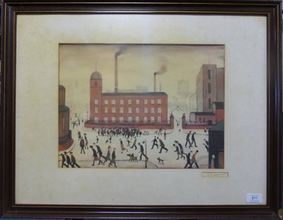 Lot 811 - After Laurence Stephen Lowry RA (1887-1976)  "Mill Scene " Signed in pencil, from an edition of...