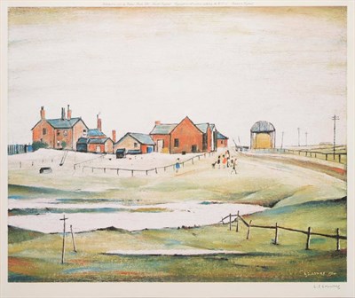 Lot 812 - After Laurence Stephen Lowry RA (1887-1976)  "Landscape with Farm Buildings " Signed in pencil,...