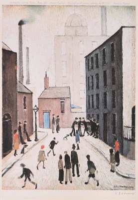 Lot 813 - After Laurence Stephen Lowry RA (1887-1976)  "Industrial Scene " Signed in pencil, with the...