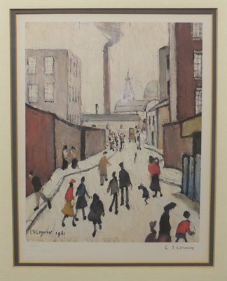 Lot 815 - After Laurence Stephen Lowry RA (1887-1976)  "Street Scene " Signed in pencil, with the...