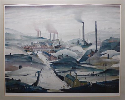 Lot 819 - After Laurence Stephen Lowry RA (1887-1976)  "Industrial Panorama " Signed in pencil, with the...