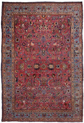 Lot 839 - Fine Tabriz Carpet Persian Azerbaijan The pale raspberry abrashed field with an allover design...