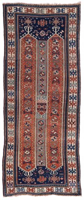 Lot 852 - Unusual Karabagh Rug South Caucasus The field with an elongated central panel of stylised...