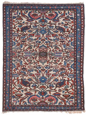 Lot 862 - Good Hamadan Rug Persian Kurdistan, circa 1930 The ivory filed of angular vines and birds...