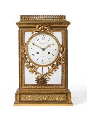 Lot 882 - An Ormolu Four Glass Striking Mantel Clock, retailed by Bouquet, a Paris, circa 1870, glass...