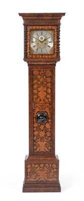 Lot 905 - A Walnut Marquetry Eight Day Longcase Clock, unsigned, early 18th century, flat top pediment,...