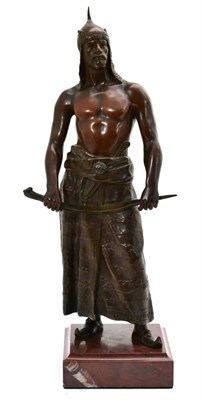 Lot 917 - French (late 19th century): A Bronze Figure of a Persian Warrior, wearing a khula kud, holding...