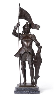 Lot 918 - Sir George Frampton RA (1860-1928): A Bronze Figure of the Knight of the Once, signed and dated...