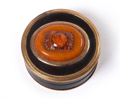 Lot 934 - A Gold Mounted Tortoiseshell Snuff Box and Cover, late 18th/early 19th century, of circular...