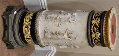 Lot 957 - A Metal Mounted Porcelain Column, modelled with classical figures within gilt enamel borders,...