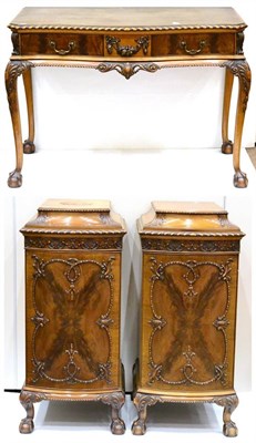 Lot 1014 - A Pair of Mahogany Dining Room Pedestals, in the 18th century 'Chippendale' style, each with a...